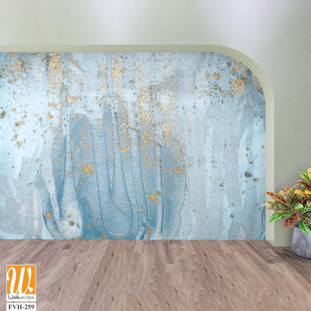 Abstract Blue and Gold Painting Texture [WP-FVH-259]