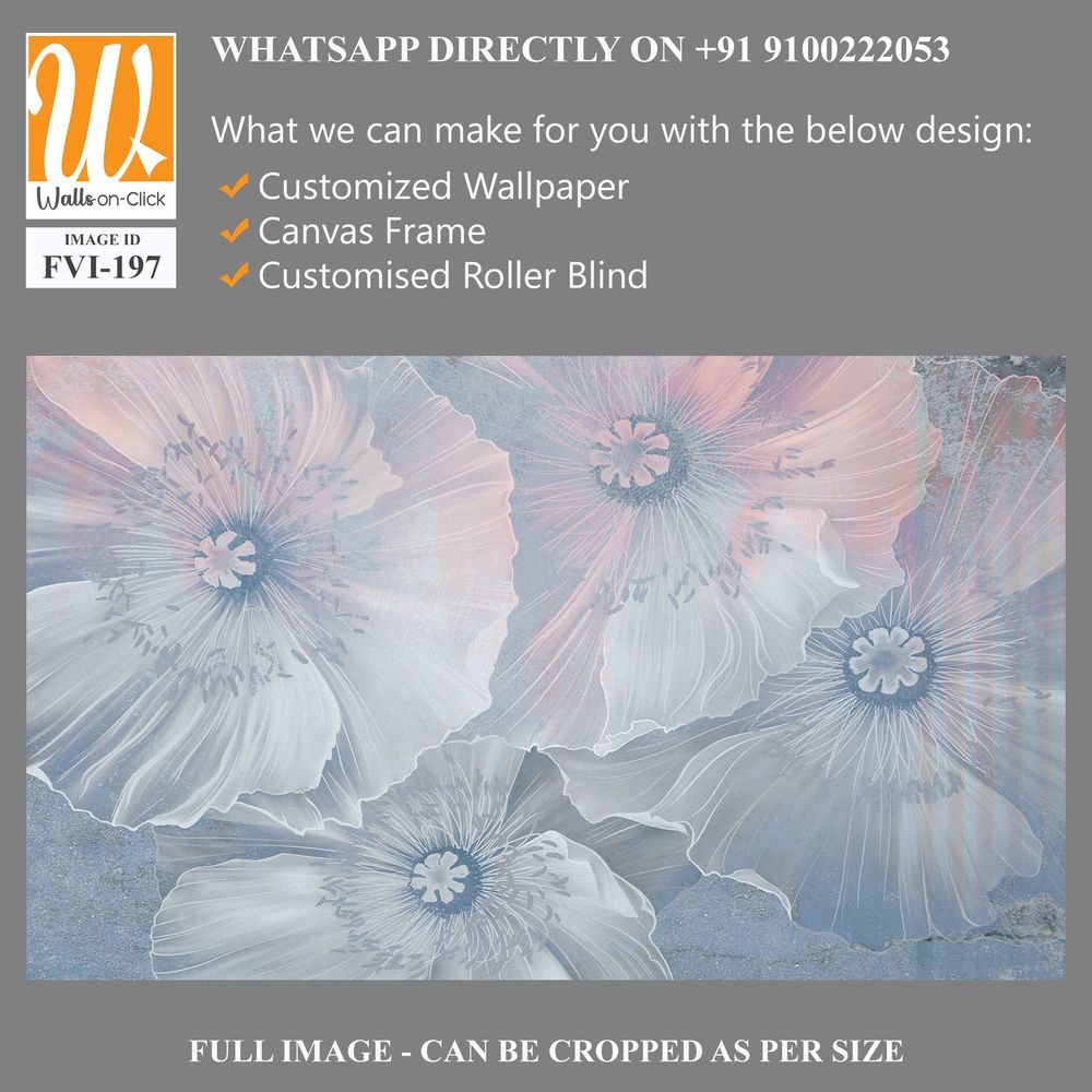 White and pastel blue flowers with transparent petals [WP-FVI-197]