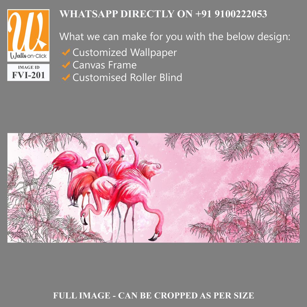 Pink watercolor illustration of flamingos [WP-FVI-201]