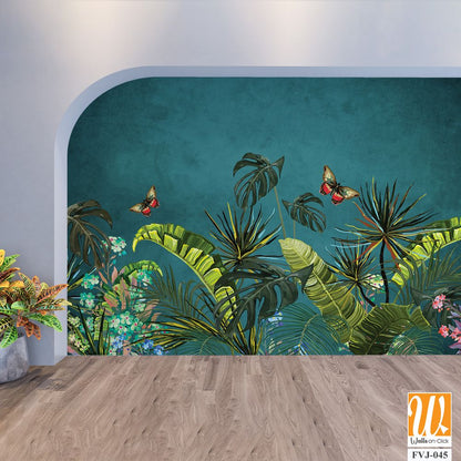 Art deco-inspired tropical wallpaper design [WP-FVJ-045]