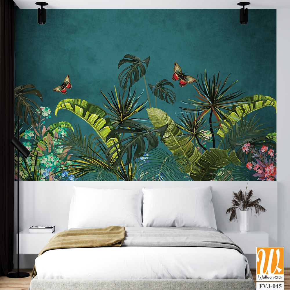 Art deco-inspired tropical wallpaper design [WP-FVJ-045]