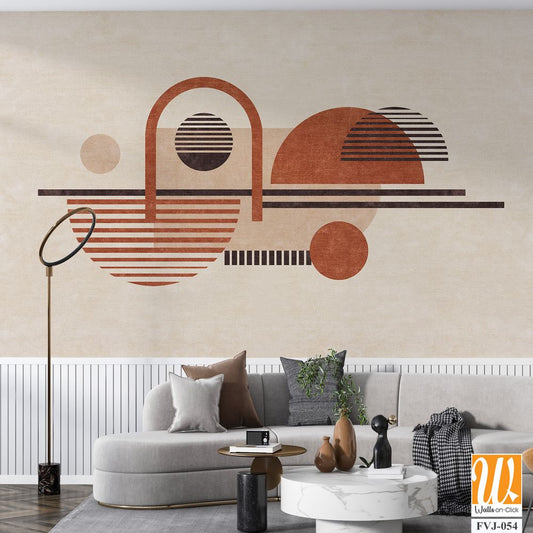 Mid-century modern abstract geometric shapes [WP-FVJ-054]