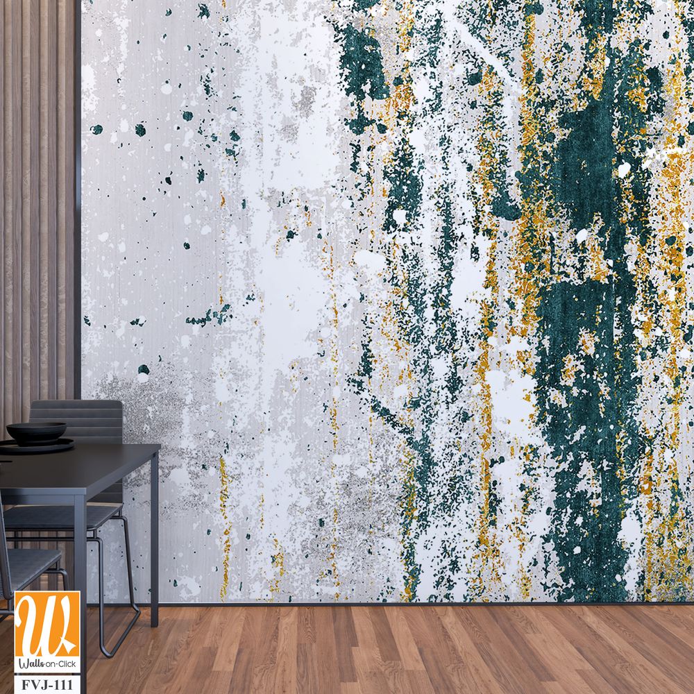 Abstract grunge texture with green, white, and gold colors [WP-FVJ-111]