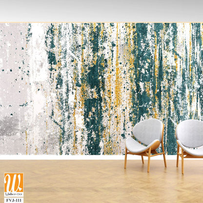 Abstract grunge texture with green, white, and gold colors [WP-FVJ-111]