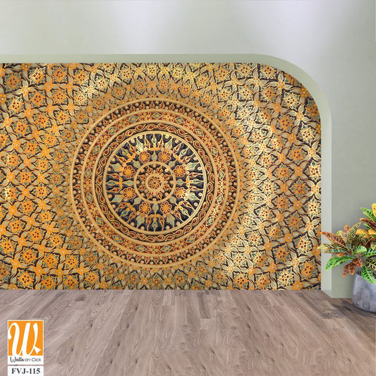 Large tapestry depicting the intricate geometric patterns [WP-FVJ-115]