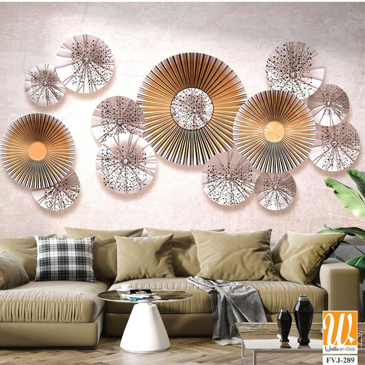 3D Wall art featuring paper fans [WP-FVJ-289]