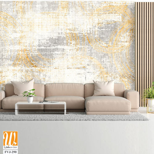 Abstract design in grey and gold, with distressed texture [WP-FVJ-290]