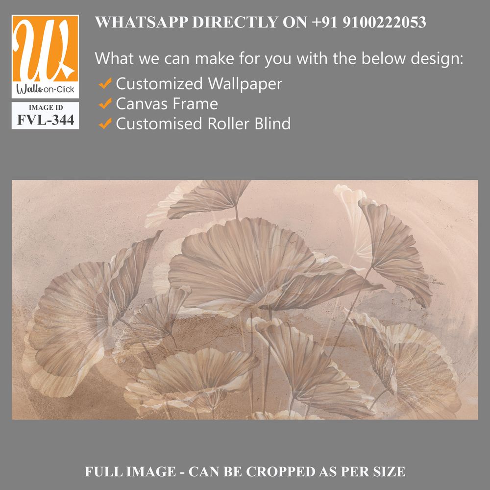 Large art painted leaves on a textured wall, in pastel colors, photo wallpaper for the interior [WP-FVL-344]