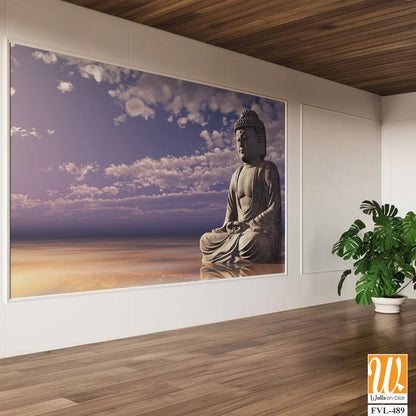 Buddha statue meditating near the ocean [WP-FVL-489]