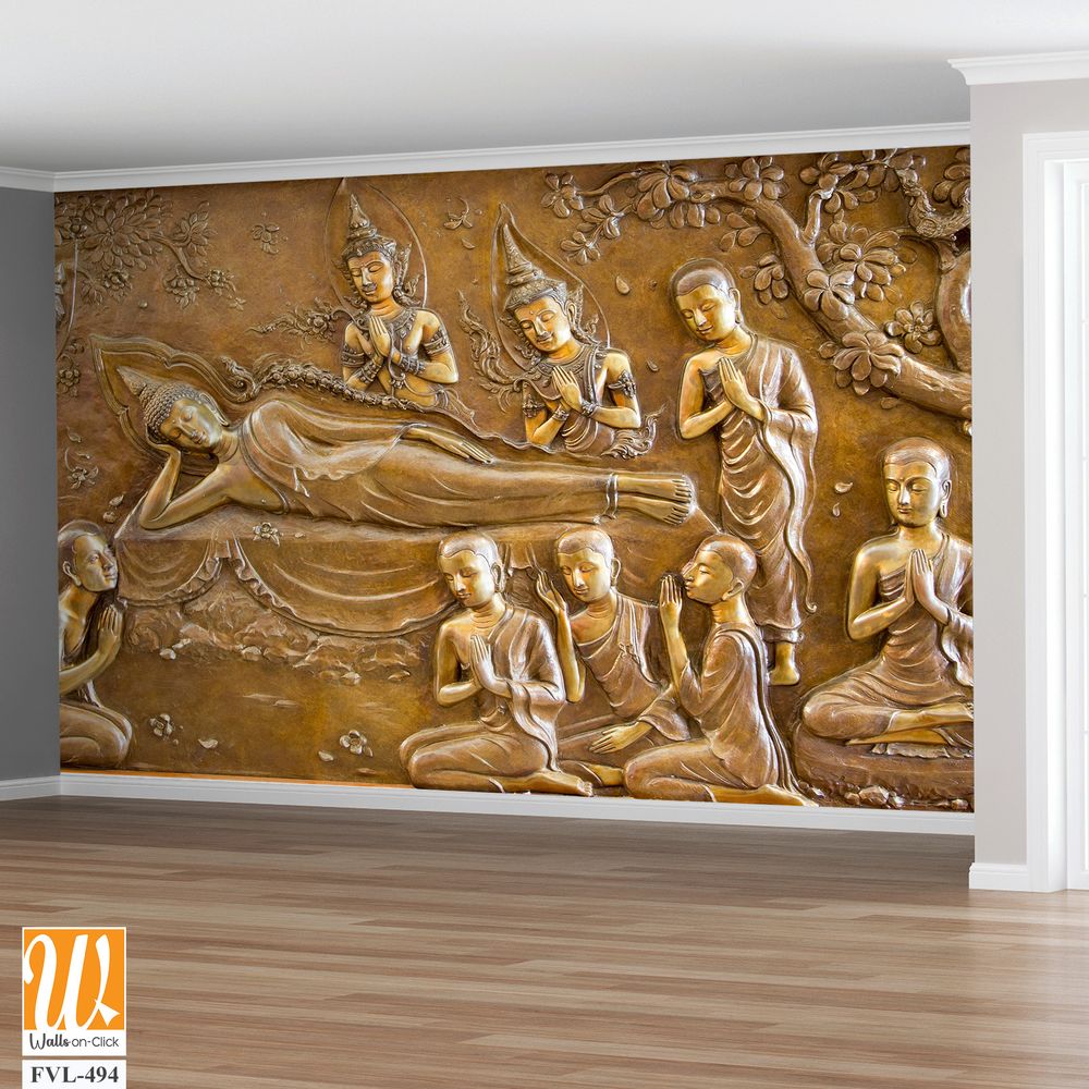 Brass relief depicting the Buddha's reclining posture [WP-FVL-494]