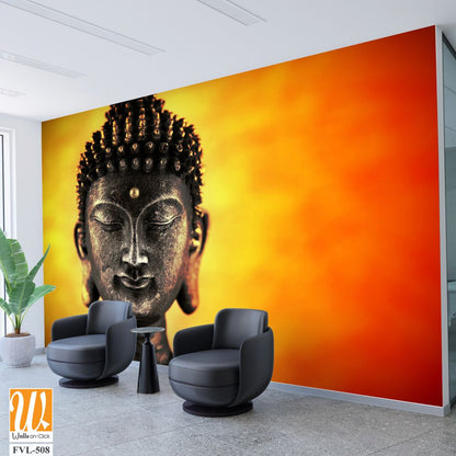 Buddha front view, warm background [WP-FVL-508]