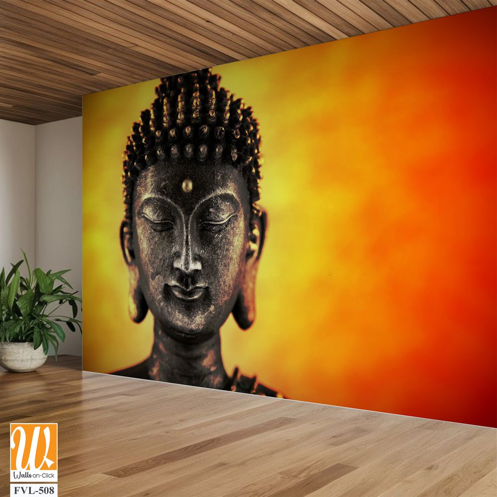 Buddha front view, warm background [WP-FVL-508]