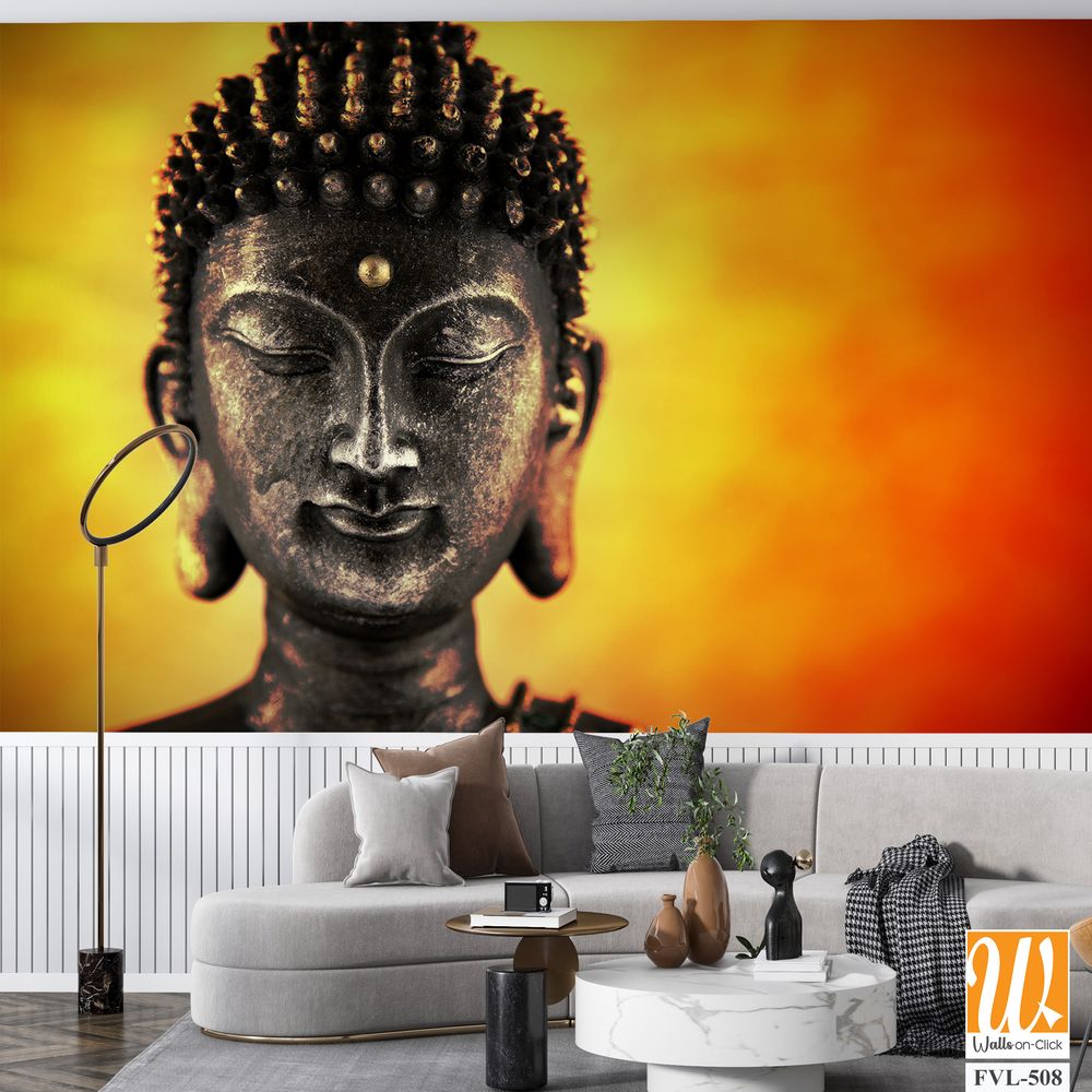 Buddha front view, warm background [WP-FVL-508]