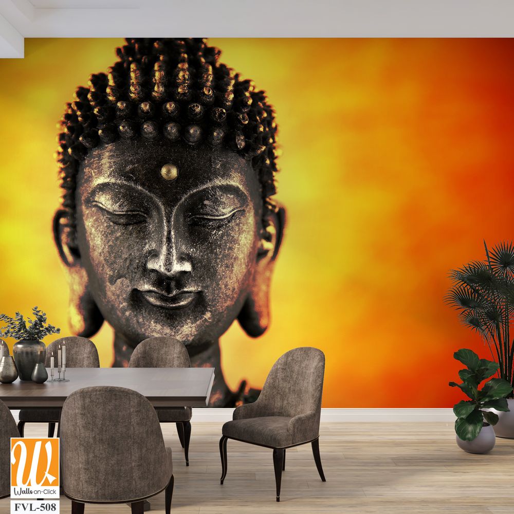 Buddha front view, warm background [WP-FVL-508]