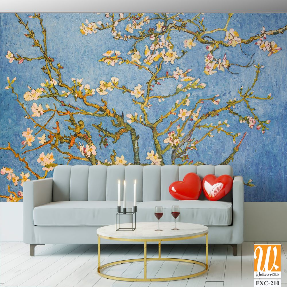 Almond Blossom, in the style of Vincent van Gogh Wallpaper [WP-FXC-210]