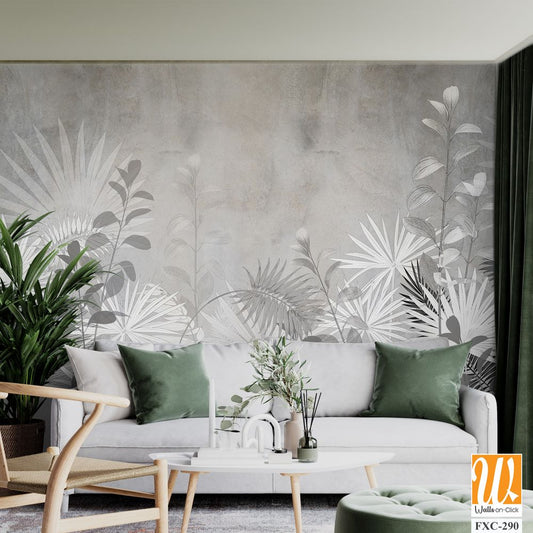 Modern luxury botanical plants and palm leaves Wallpaper [WP-FXC-290]