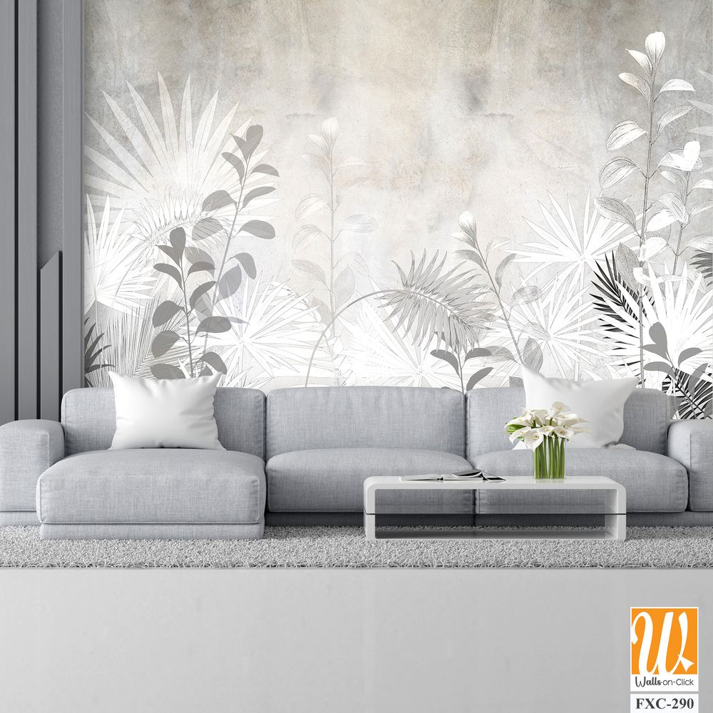 Modern luxury botanical plants and palm leaves Wallpaper [WP-FXC-290]