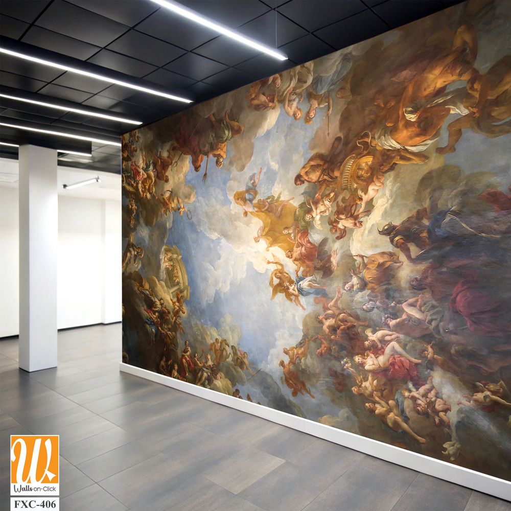 Oil painting of the ceiling in Versailles Wallpaper [WP-FXC-406]