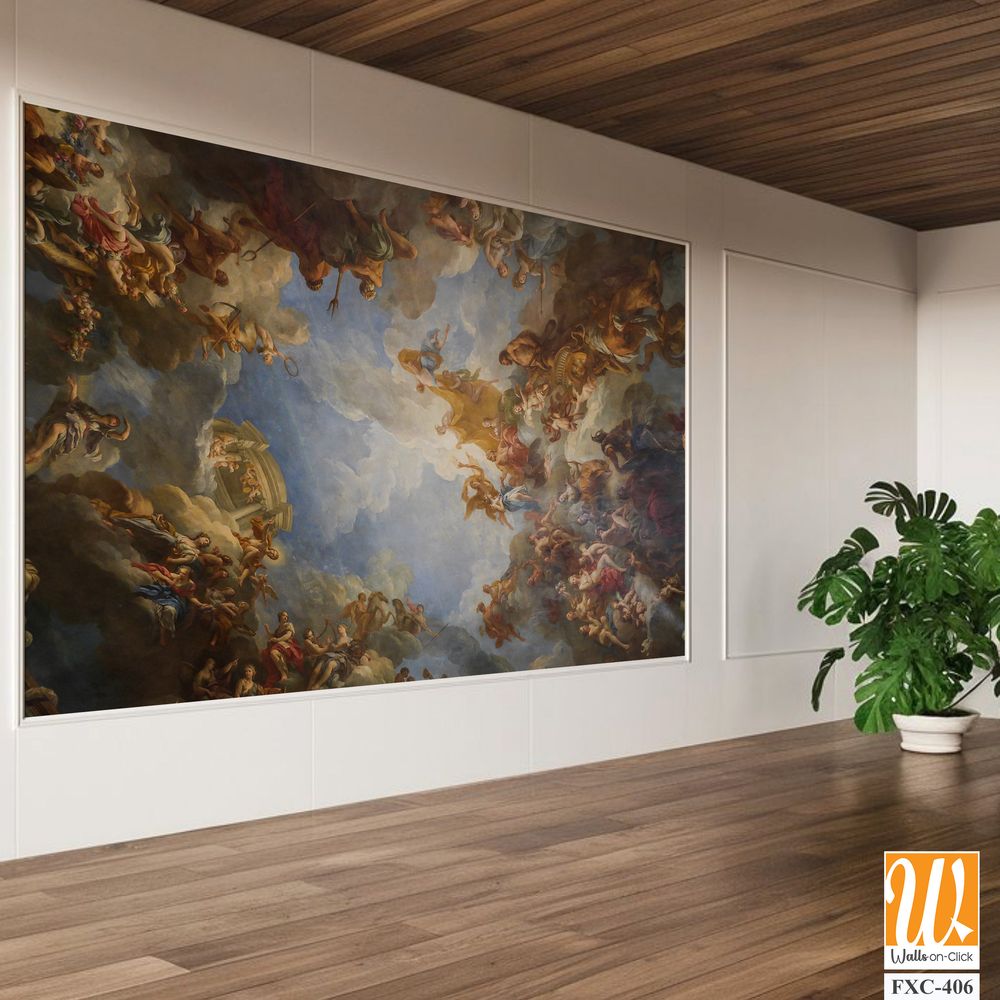 Oil painting of the ceiling in Versailles Wallpaper [WP-FXC-406]