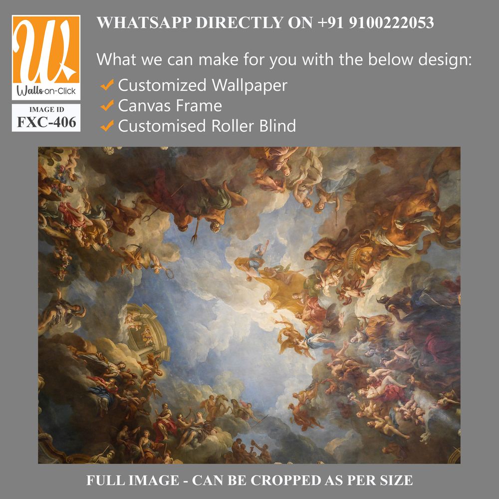 Oil painting of the ceiling in Versailles Wallpaper [WP-FXC-406]