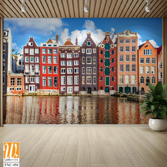 Beautiful Amsterdam canal houses Wallpaper [WP-FXC-494]