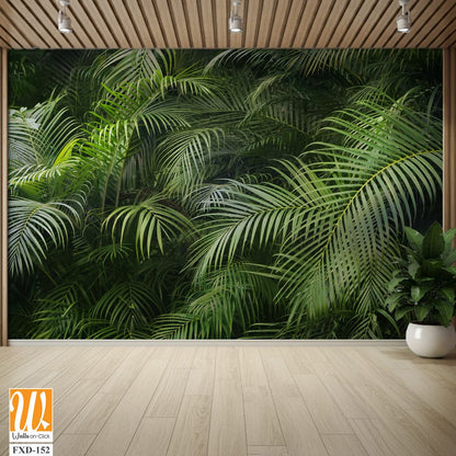 Lush green palm fronds, with detailed textures and shadows [WP-FXD-152]