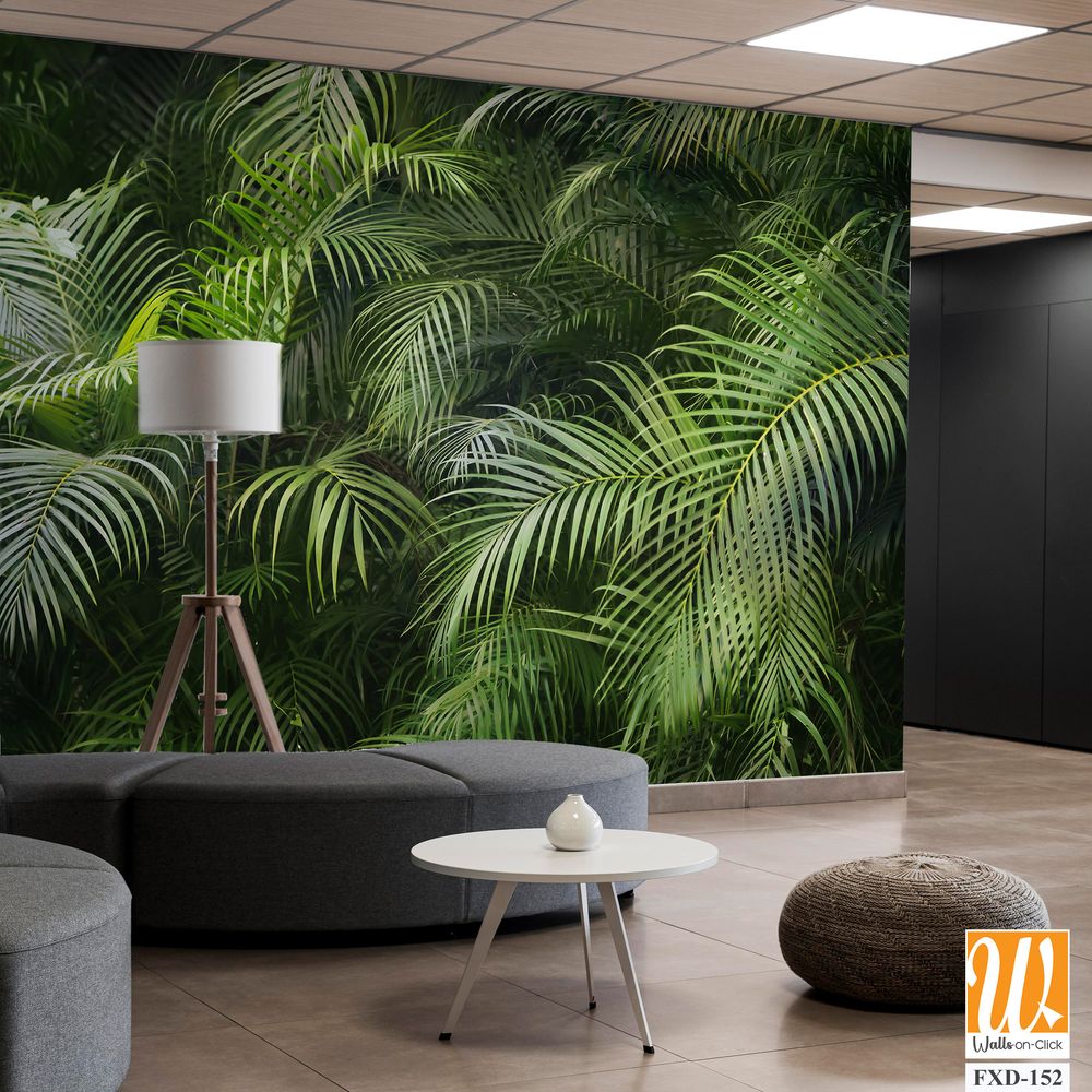 Lush green palm fronds, with detailed textures and shadows [WP-FXD-152]