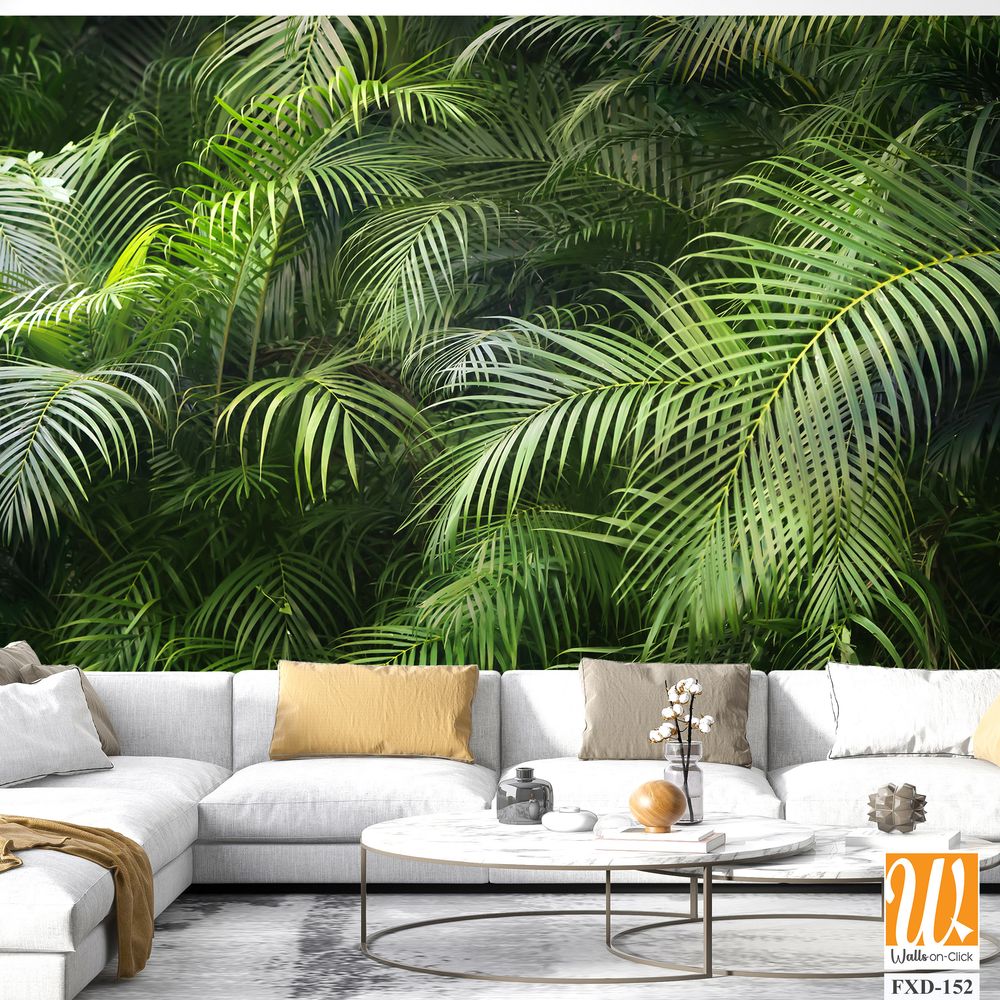 Lush green palm fronds, with detailed textures and shadows [WP-FXD-152]