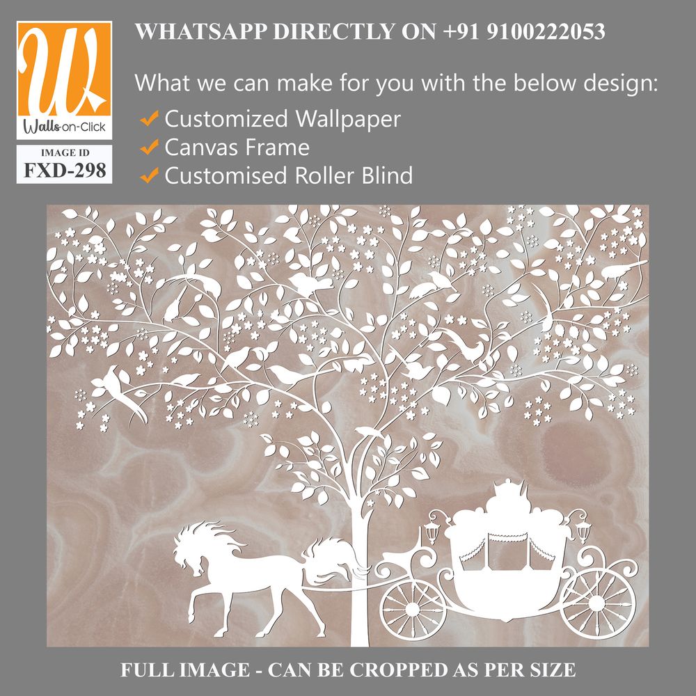 A wedding horse and carriage under the tree of life Wallpaper [WP-FXD-298]