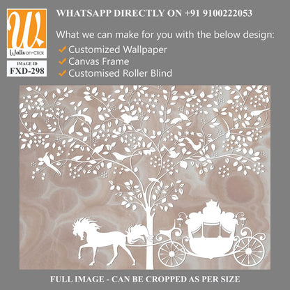 A wedding horse and carriage under the tree of life Wallpaper [WP-FXD-298]