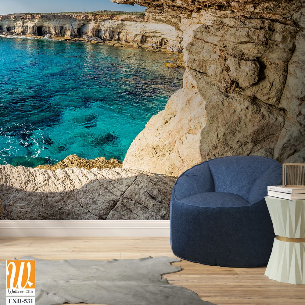 Inside the rock arch at Cyschl Studio in Paphos Wallpaper [WP-FXD-531]