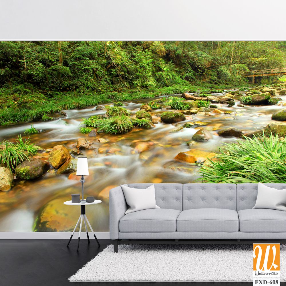 Shilin River, flowing through lush green forests Wallpaper [WP-FXD-608]