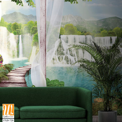 Deckview of a beautiful waterfall Wallpaper [WP-FXD-720]