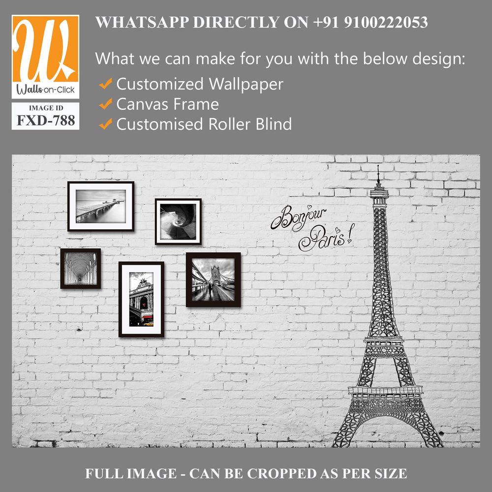 White brick wall with photo frames Wallpaper [WP-FXD-788]