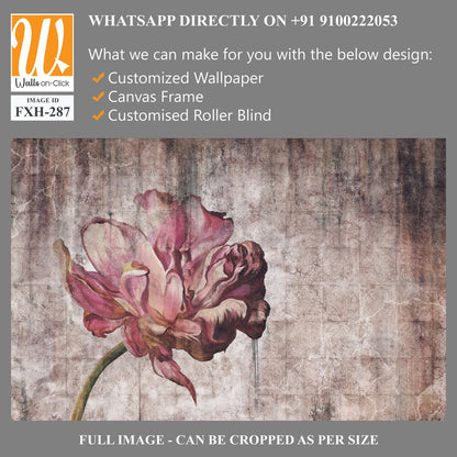 Peony on a textured background in vintage style, wallpaper in the room [WP-FXH-287]