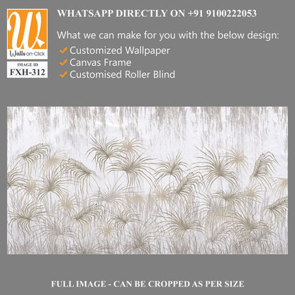 Tropical palm leaves on a texture background, art drawing, photo wallpaper [WP-FXH-312]