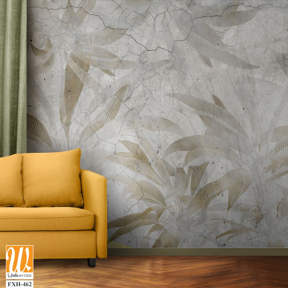 Tropical leaves and Trees Wallpaper design - 3D illustration [WP-FXH-462]