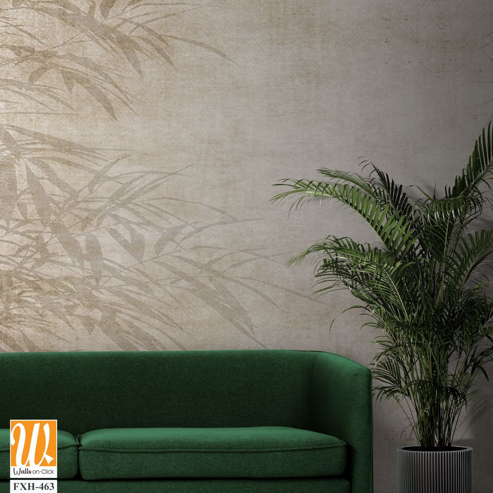 Tropical leaves and Trees Wallpaper design - 3D illustration [WP-FXH-463]