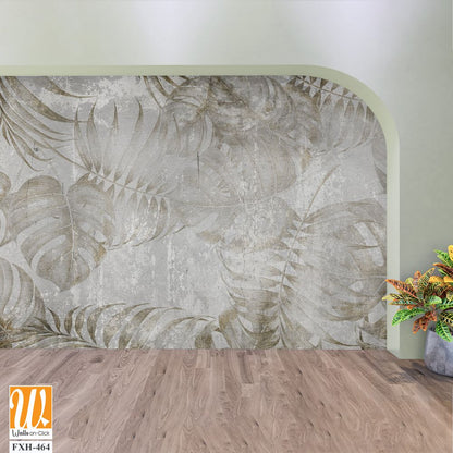 Tropical leaves and Trees Wallpaper design - 3D illustration [WP-FXH-464]