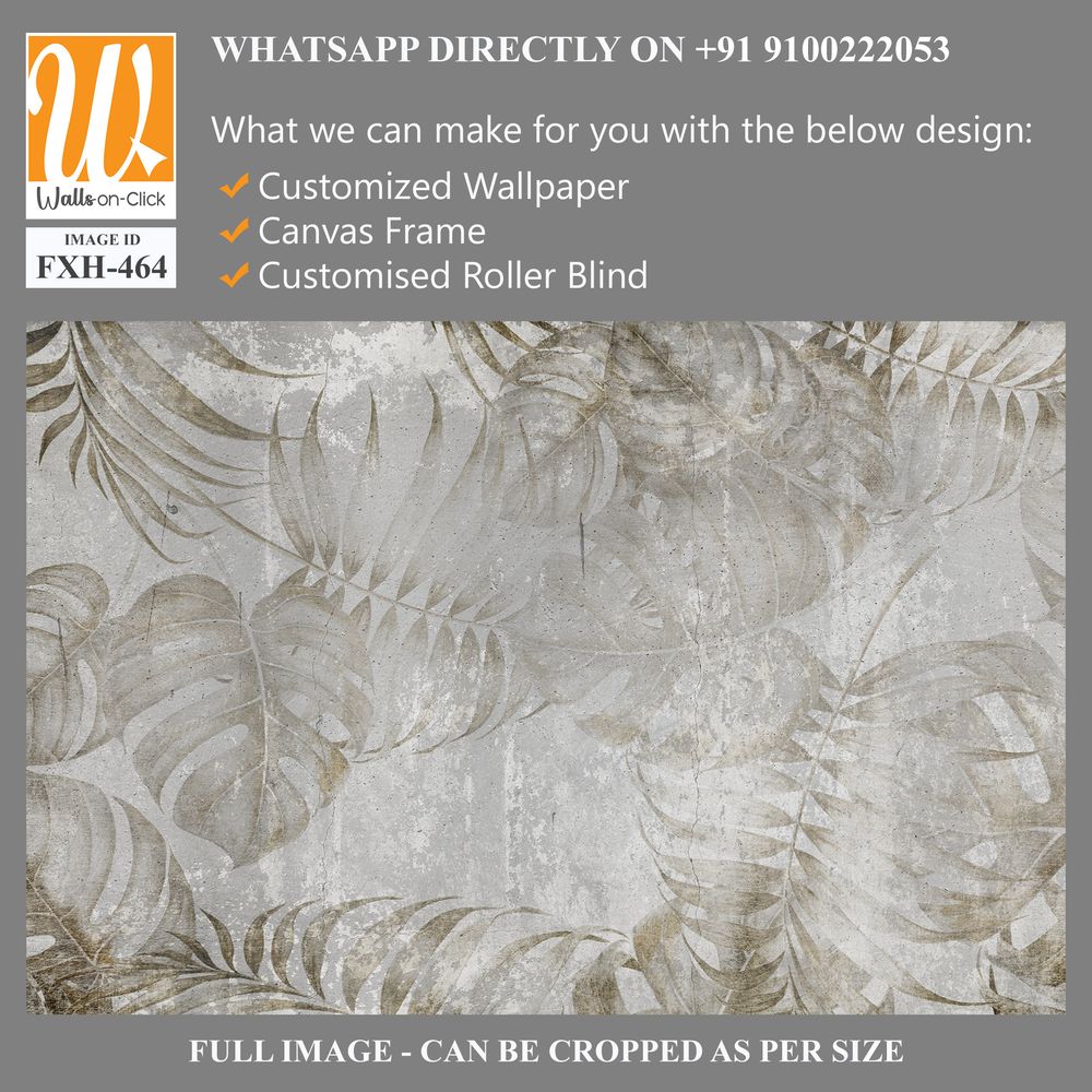 Tropical leaves and Trees Wallpaper design - 3D illustration [WP-FXH-464]