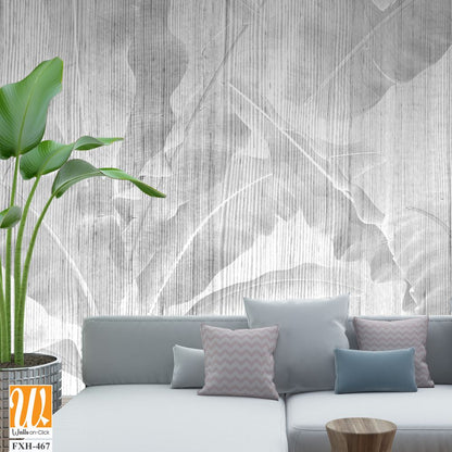 Tropical leaves and Trees Wallpaper design - 3D illustration [WP-FXH-467]