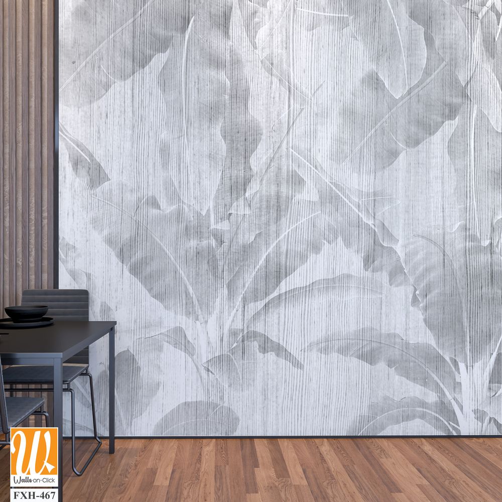 Tropical leaves and Trees Wallpaper design - 3D illustration [WP-FXH-467]