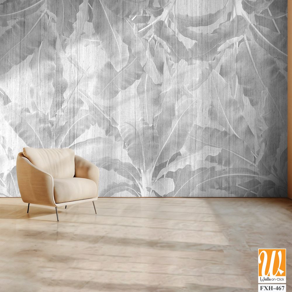 Tropical leaves and Trees Wallpaper design - 3D illustration [WP-FXH-467]