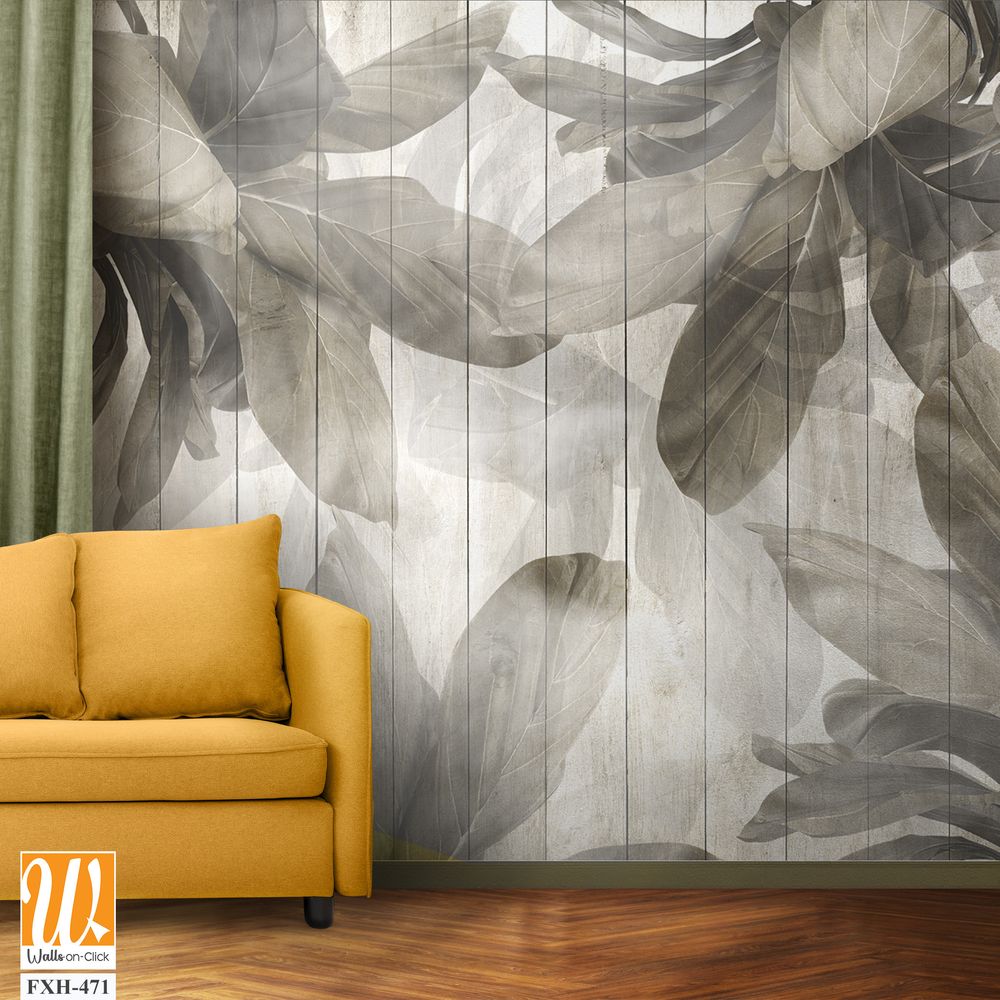 Tropical leaves and Trees Wallpaper design - 3D illustration [WP-FXH-471]