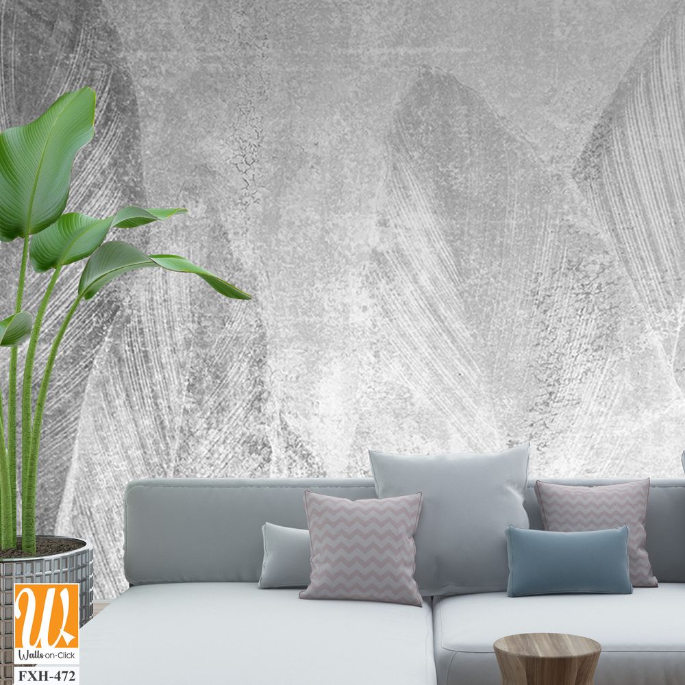 Tropical leaves and Trees Wallpaper design - 3D illustration [WP-FXH-472]