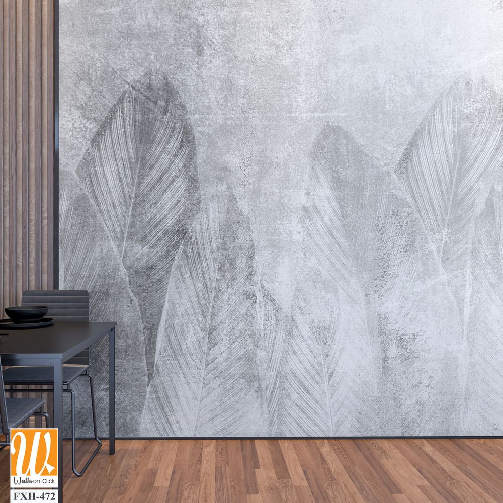 Tropical leaves and Trees Wallpaper design - 3D illustration [WP-FXH-472]