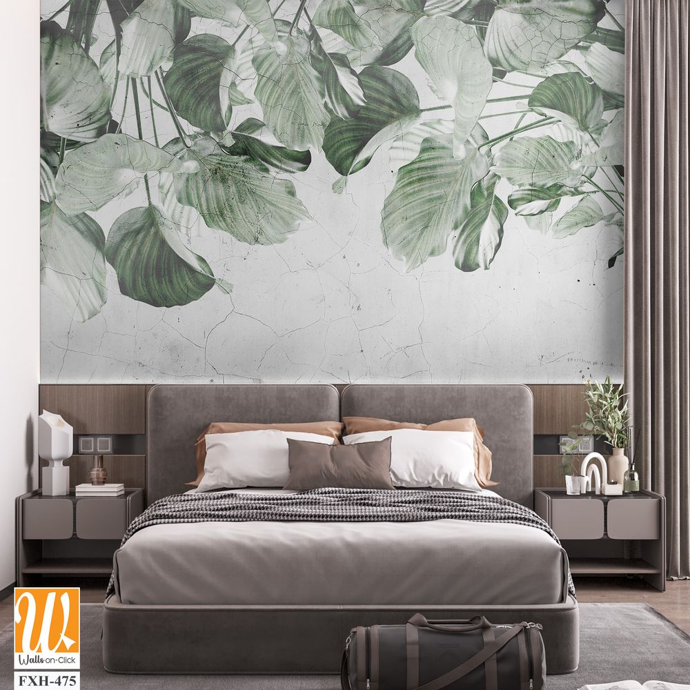 Tropical leaves and Trees Wallpaper design - 3D illustration [WP-FXH-475]