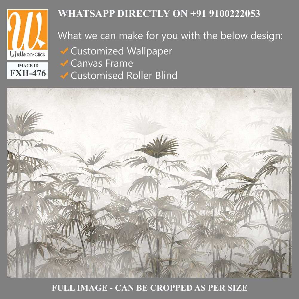 Tropical leaves and Trees Wallpaper design - 3D illustration [WP-FXH-476]