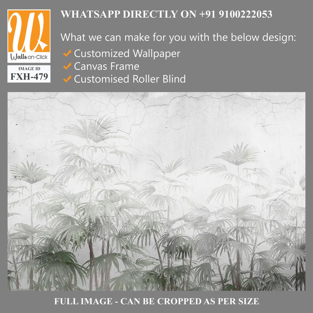 Tropical leaves and Trees Wallpaper design - 3D illustration [WP-FXH-479]