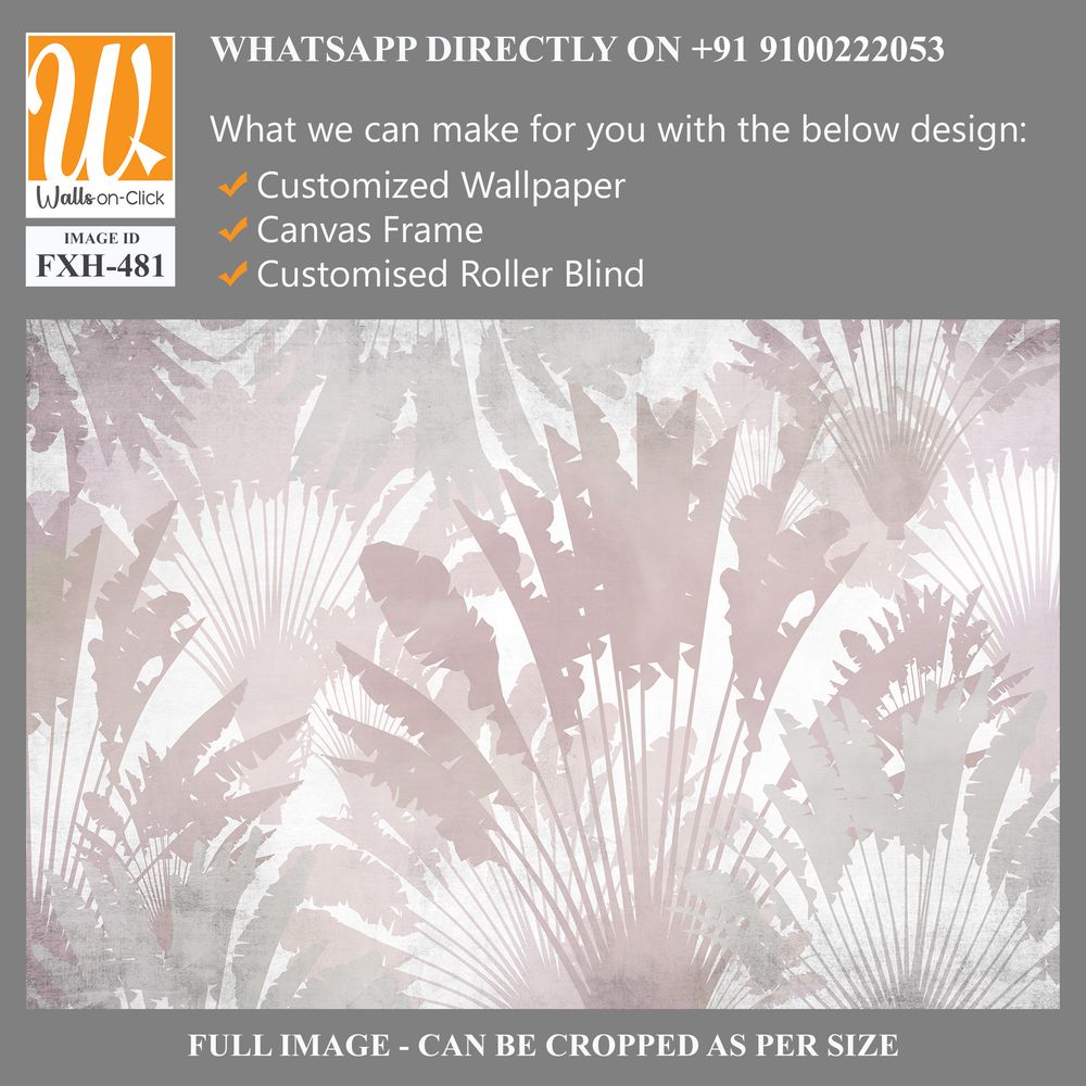 Tropical leaves and Trees Wallpaper design - 3D illustration [WP-FXH-481]